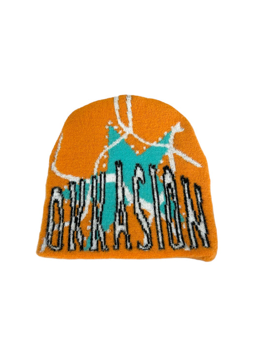 Orange Mohair Beanie