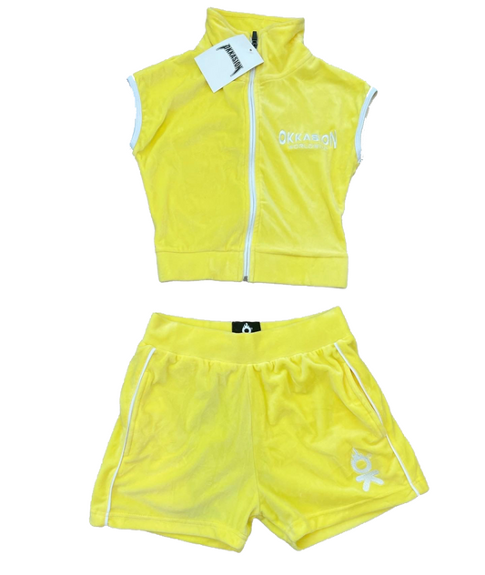 Yellow Women Velour Set