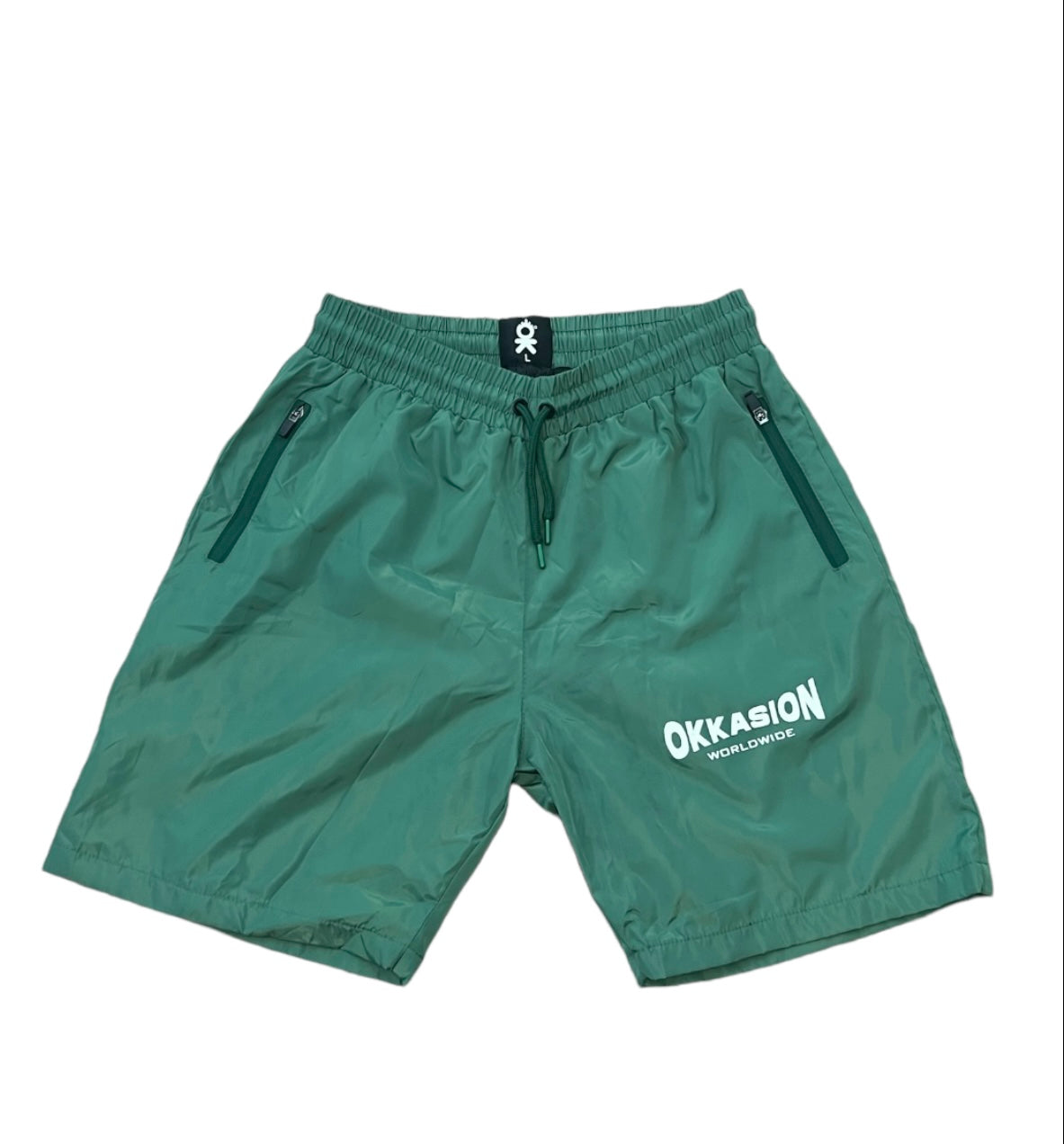 Green Windbreaker Shorts